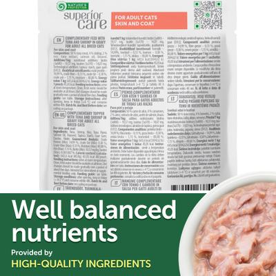 Show full view: Nature's Protection Superior Care Tuna & Shrimp Shredded Wet Cat Food Topper, 2.46-oz pouch, case of 24 slide 6 of 11