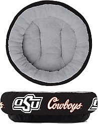ShopInstaPets Oklahoma State Cowboys Donut Plush Dog Bed, Large