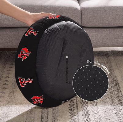 Show full view: ShopInstaPets Texas Tech Red Raiders Donut Plush Dog Bed, Large slide 3 of 4