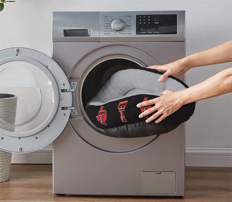 Show full view: ShopInstaPets Texas Tech Red Raiders Donut Plush Dog Bed, Large slide 4 of 4