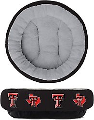 ShopInstaPets Texas Tech Red Raiders Donut Plush Dog Bed, X-Large