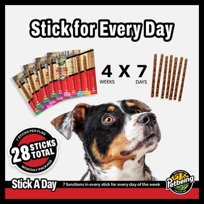 Show full view: PetBeing Stick a Day 7-in-1 Functions Daily Real Meat Supplement for Dogs, Mix, 28 count slide 7 of 10