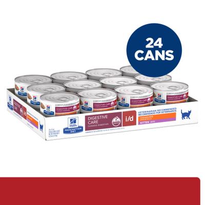 Show full view: Hill's Prescription Diet i/d Digestive Care with Chicken Minced Wet Kitten Food, 5.5-oz, can, case of 24 slide 3 of 10