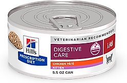 Hill's Prescription Diet i/d Digestive Care with Chicken Minced Wet Kitten Food, 5.5-oz, can, case of 24