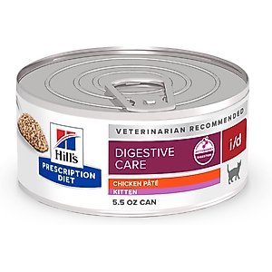 Hill's Prescription Diet i/d Digestive Care with Chicken Minced Wet Kitten Food, 5.5-oz, can, case of 24