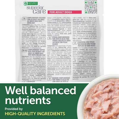 Show full view: Nature's Protection Superior Care Multipack Adult Low Calorie Tuna Wet Dog Food Topper, 2.46-oz pouch, case of 24 slide 6 of 10