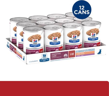 Show full view: Hill's Prescription Diet i/d Digestive Care with Turkey Minced Wet Puppy Food, 13-oz can, case of 12 slide 3 of 10