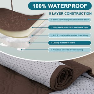 H.VERSAILTEX Waterproof Non-Skid Furniture Cover, Brown, X-Large