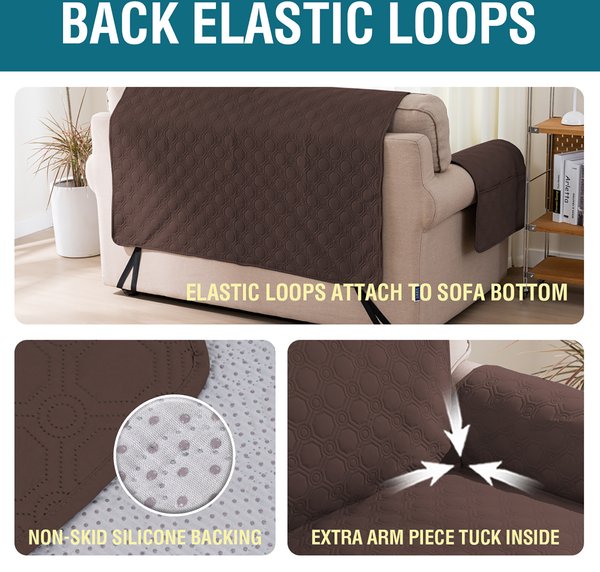 Show full view: H.VERSAILTEX Waterproof Non-Skid Furniture Cover, Brown, Small slide 6 of 8