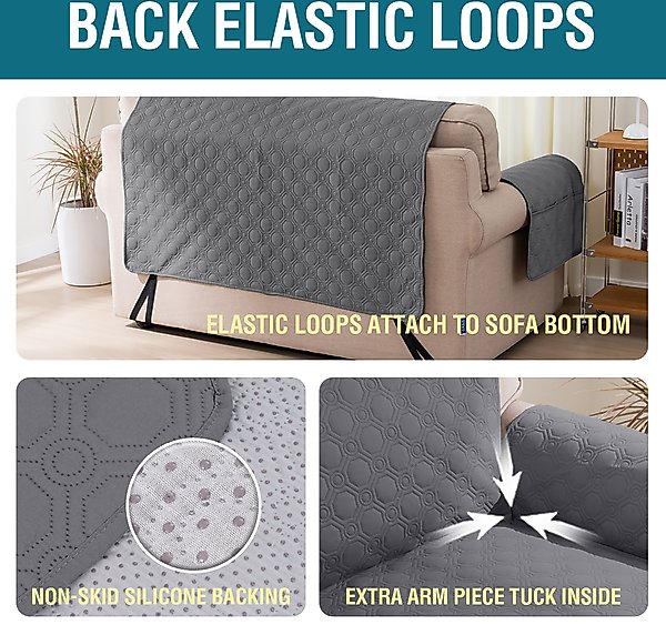 Show full view: H.VERSAILTEX Waterproof Non-Skid Furniture Cover, Grey, Small slide 3 of 8