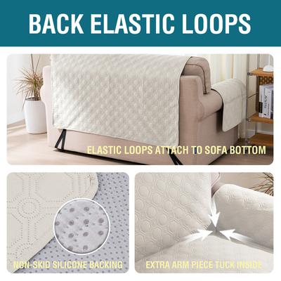 Show full view: H.VERSAILTEX Waterproof Non-Skid Furniture Cover, Beige, Small slide 4 of 9