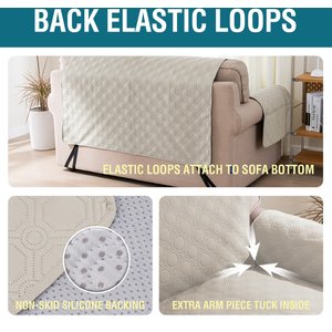 H.VERSAILTEX Waterproof Non-Skid Furniture Cover, French Oak, X-Large