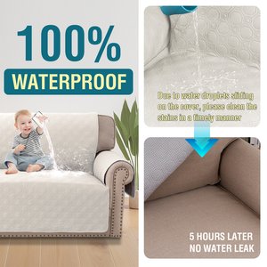 H.VERSAILTEX Waterproof Non-Skid Furniture Cover, Beige, Large