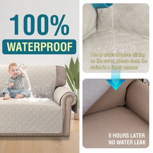 H.VERSAILTEX Waterproof Non-Skid Furniture Cover, French Oak, X-Large