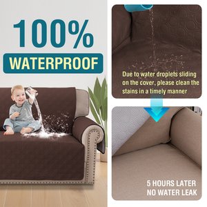 H.VERSAILTEX Waterproof Non-Skid Furniture Cover, Brown, X-Large