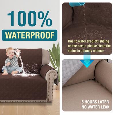 Show full view: H.VERSAILTEX Waterproof Non-Skid Furniture Cover, Brown, Large slide 4 of 9