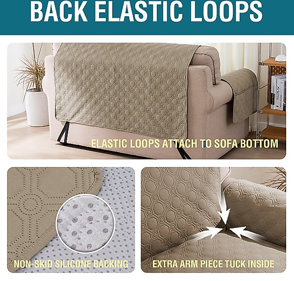 Show full view: H.VERSAILTEX Waterproof Non-Skid Furniture Cover, Taupe, Small slide 4 of 8