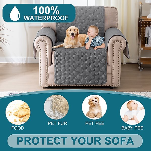 Show full view: H.VERSAILTEX Waterproof Non-Skid Furniture Cover, Grey, Small slide 2 of 8