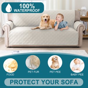 H.VERSAILTEX Waterproof Non-Skid Furniture Cover, Beige, Large