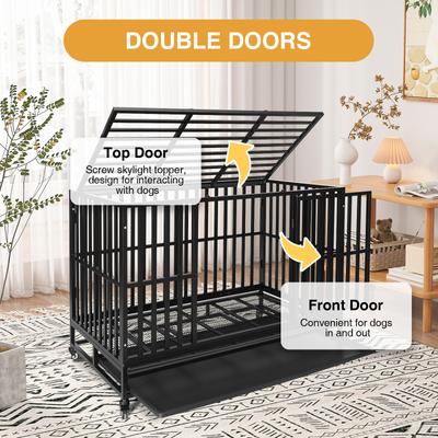 Show full view: RYPetmia Heavy-Duty Industrial Dog Crate, Black, 48-in slide 6 of 10