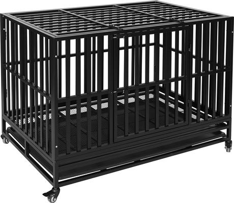 Show full view: RYPetmia Heavy-Duty Industrial Dog Crate, Black, 48-in slide 3 of 10