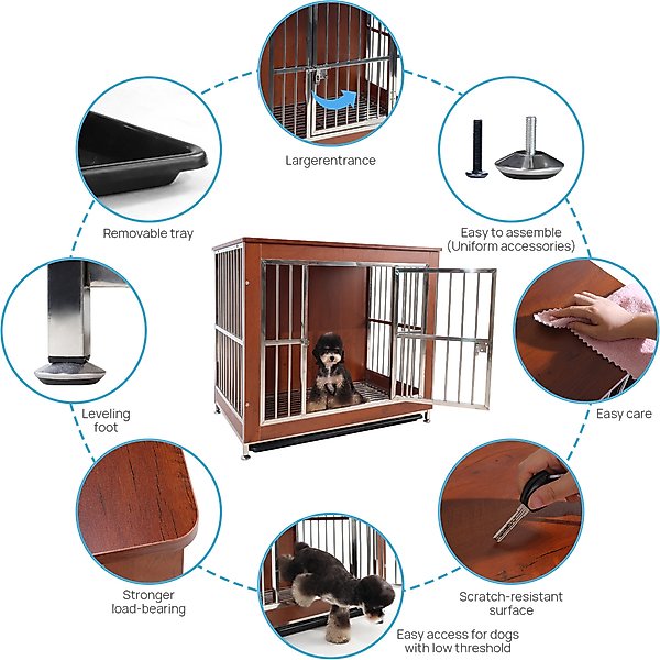 Show full view: RYPetmia Deluxe Dog Crate, Red, 41-in slide 7 of 9