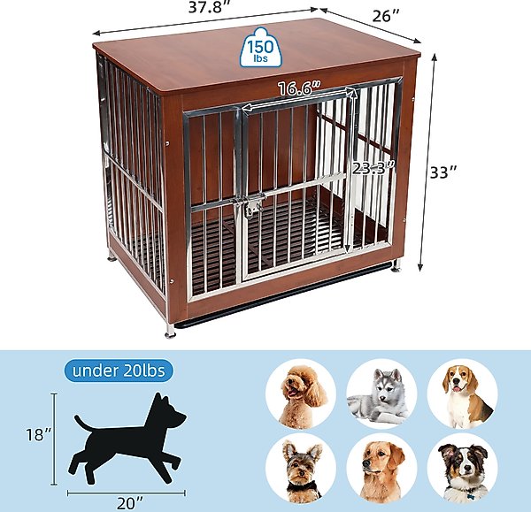 Show full view: RYPetmia Deluxe Dog Crate, Red, 41-in slide 3 of 9
