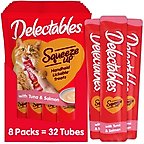 Hartz Delectables Squeeze Up Tuna & Salmon Grain-Free Lickable Cat Treats, 0.5-oz tube, 32 count