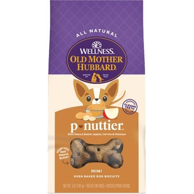 Old Mother Hubbard Old Mother Hubbard Classic P-Nuttier Biscuits Dog Treats, Mini, 5-oz