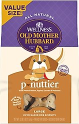 Old Mother Hubbard by Wellness Classic P-Nuttier Natural Large Oven-Baked Biscuits Dog Treats, 3.3-lb bag