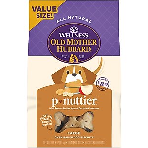 Old Mother Hubbard by Wellness Classic P-Nuttier Natural Large Oven-Baked Biscuits Dog Treats, 3.3-lb bag
