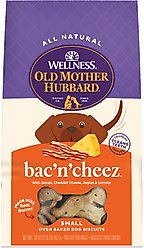 Old Mother Hubbard by Wellness Classic Bac'N'Cheez Natural Small Oven-Baked Biscuits Dog Treats, 20-oz bag