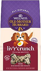 Old Mother Hubbard by Wellness Classic Liv'R'Crunch Natural Mini Oven-Baked Biscuits Dog Treats, 20-oz bag