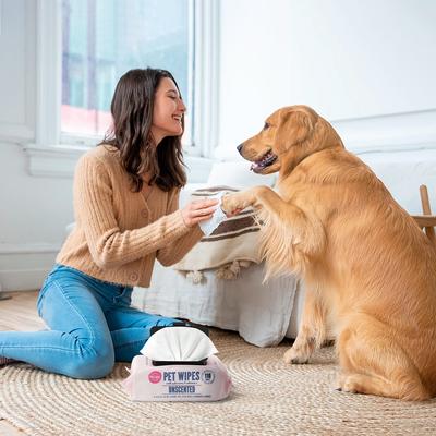 Show full view: Precious Tails Extra Gentle Dog Grooming Wipes, Unscented, 110 count slide 3 of 8