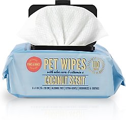 Precious Tails Extra Gentle Dog Grooming Wipes, Coconut Scented, 110 count