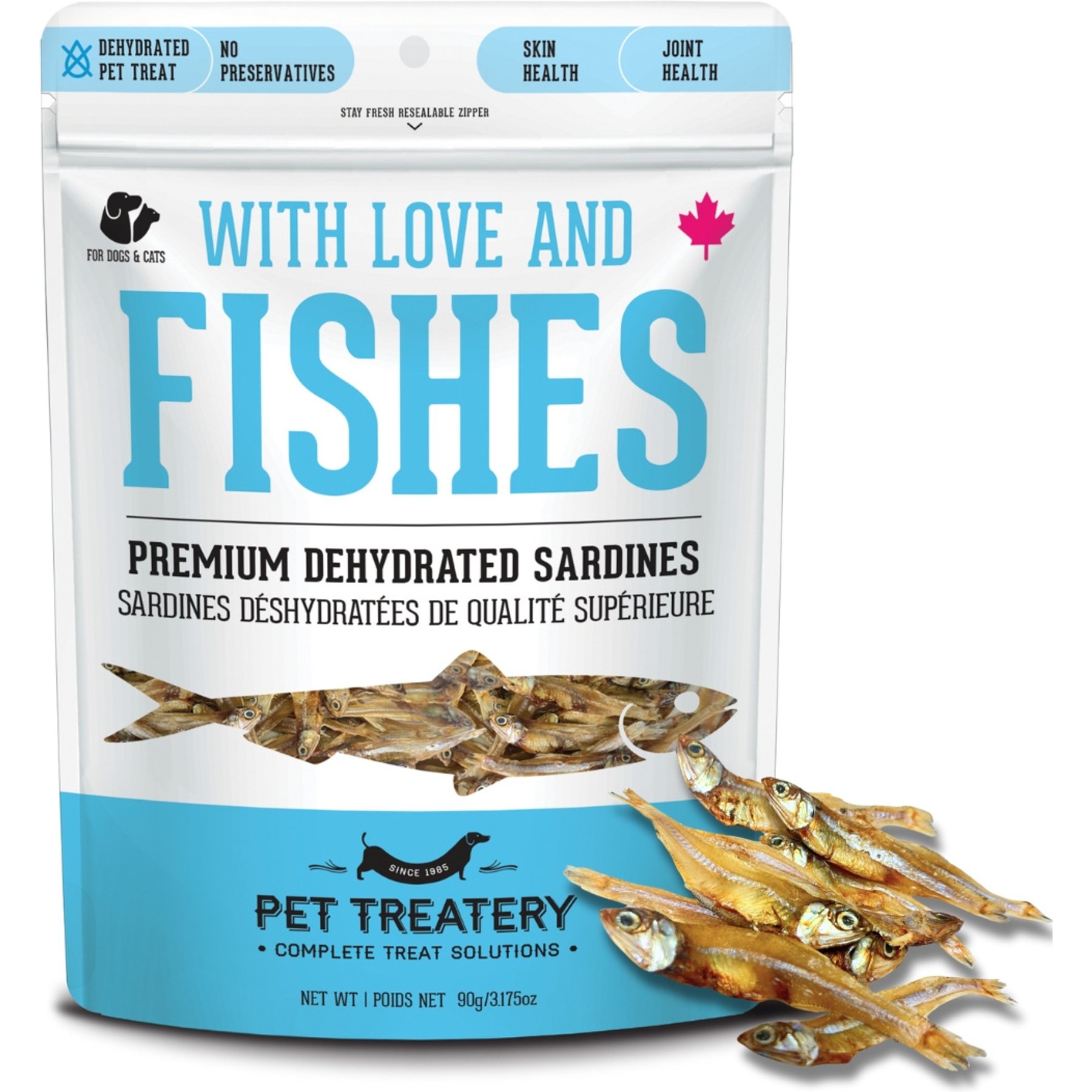 The Granville Island Pet Treatery 'With Love & Fishes Dehydrated Sardine Dog & Cat Treats, 3.17-oz bag