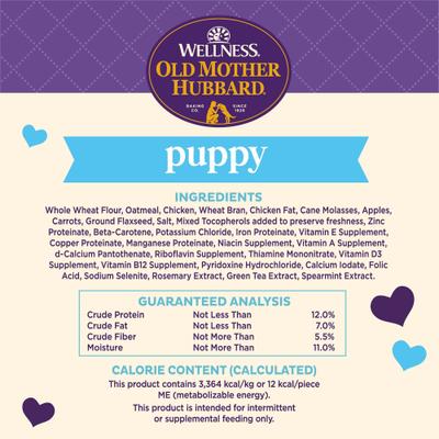 Show full view: Old Mother Hubbard by Wellness Classic Puppy Natural Mini Oven-Baked Biscuits Dog Treats, 20-oz bag slide 8 of 11