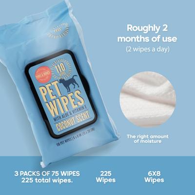 Show full view: Precious Tails Extra Gentle Dog Grooming Wipes, Coconut Scented, 110 count slide 6 of 8