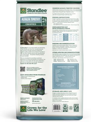 Show full view: Standlee Premium Western Forage Alfalfa/Timothy Chopped Hay Horse Feed, 35-lb bag slide 2 of 3
