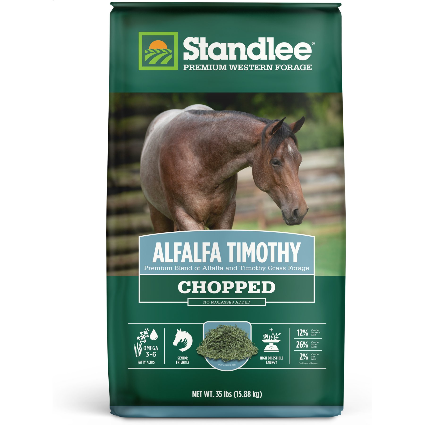 Standlee Premium Western Forage Alfalfa/Timothy Chopped Hay Horse Feed, 35-lb bag