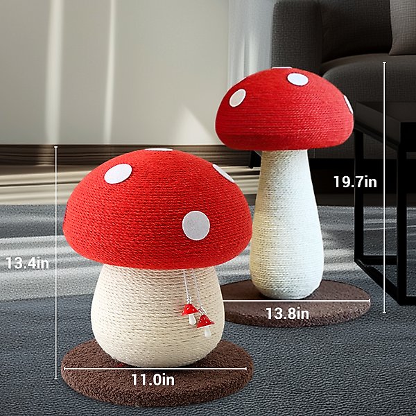 Show full view: Happy & Polly Mushroom Sisal Cat Scratching Post, 2 count slide 9 of 9