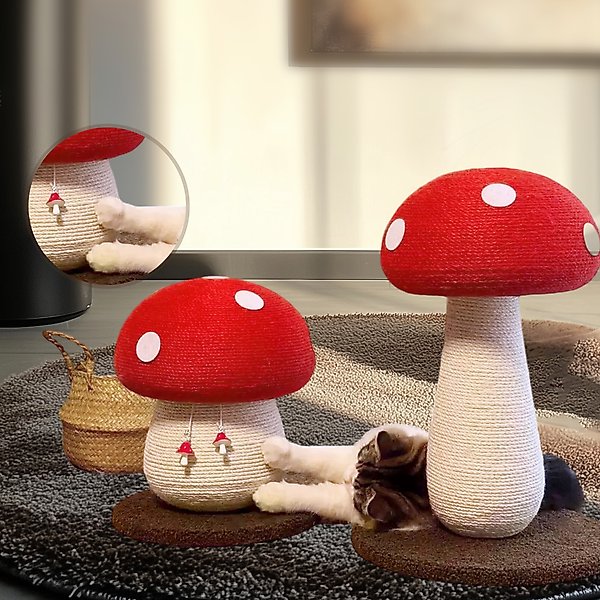 Show full view: Happy & Polly Mushroom Sisal Cat Scratching Post, 2 count slide 5 of 9