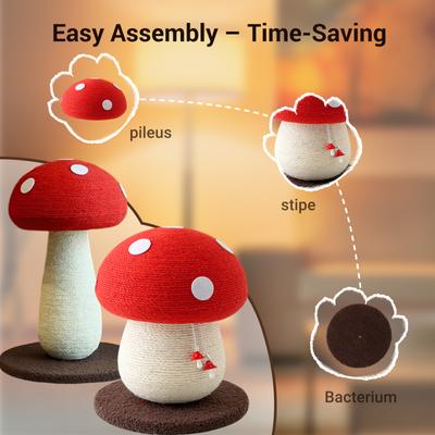 Show full view: Happy & Polly Mushroom Sisal Cat Scratching Post, 2 count slide 8 of 9