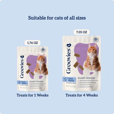 Show full view: Groovies Tuna Flavor Dental Cat Chews, 7.05-oz bag slide 6 of 10