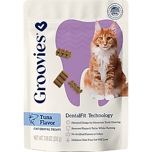 Groovies Tuna Flavor Dental Cat Chews, 7.05-oz bag