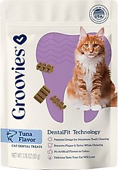 Groovies Tuna Flavor Dental Cat Chews, 1.76-oz bag
