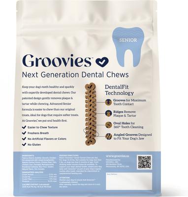 Show full view: Groovies Senior Medium Chicken Flavor Dental Dog Chews, 45 count slide 3 of 10