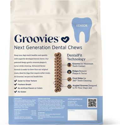 Show full view: Groovies Senior Medium Chicken Flavor Dental Dog Chews, 20 count slide 3 of 10