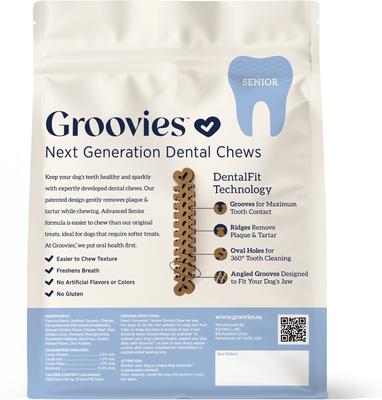 Show full view: Groovies Senior Large Chicken Flavor Dental Dog Chews, 6 count slide 3 of 10