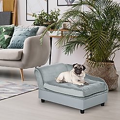 Zeus & Ruta Fancy Dog Couch Bed with Hidden Storage, Gray, 30 x 17.75 x 16.25-in